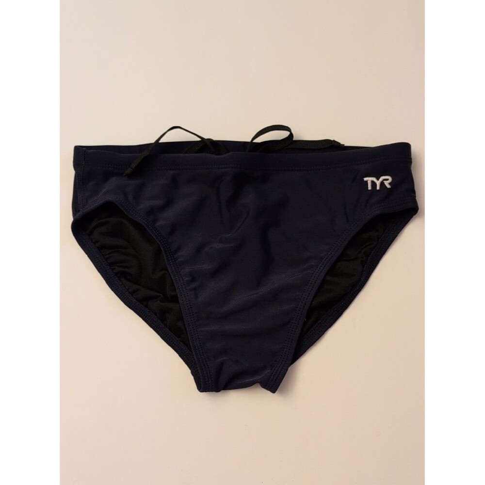 TYR Men's Swim Brief Drawstring Navy Blue Like New Training Athletic - Size 32/M